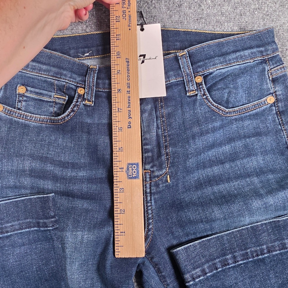 7 For All Mankind Dojo Jeans Womens 29 Blue Flare Leg Stretch Denim 7U451190 NWT - Picture 5 of 13